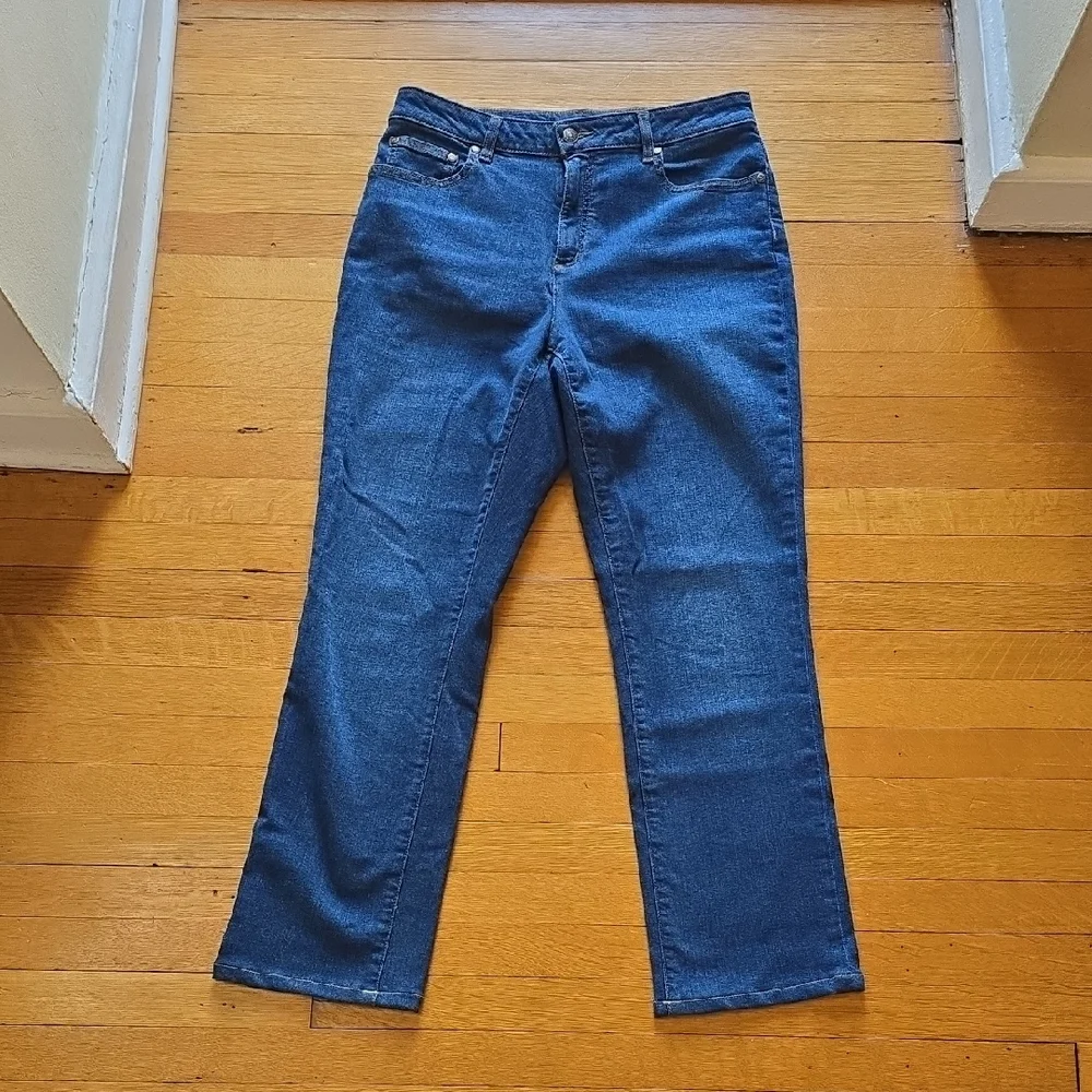 NWOT, Brooks Brothers, Straight Leg Dark Wash Jeans, Women's 10 - Picture 1 of 15